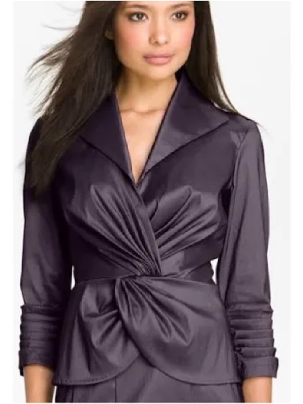 Tadashi Shoji Twist Front Peplum Top